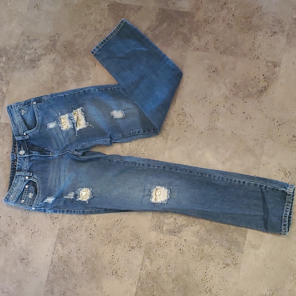 Justice girls 14 regular boot cut simply low jeans with sparkles!